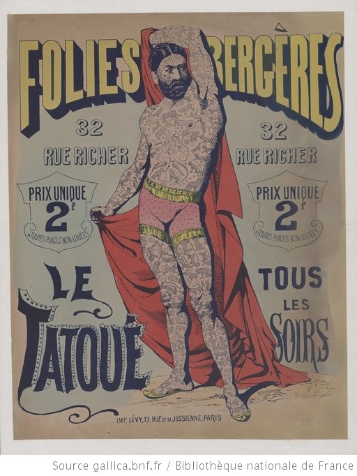 Folies-Bergère - Le Tatoué - Affiche de 1874 @Gallica/Bnf