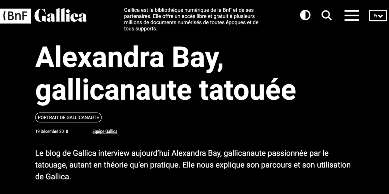 Gallica BNF, histoire du tatouage