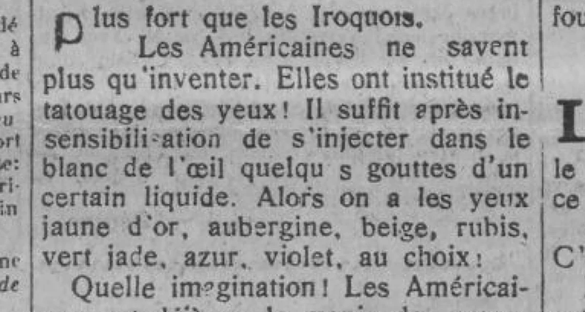En 1929, on se tatoue déjà le blanc de l&rsquo;oeil !