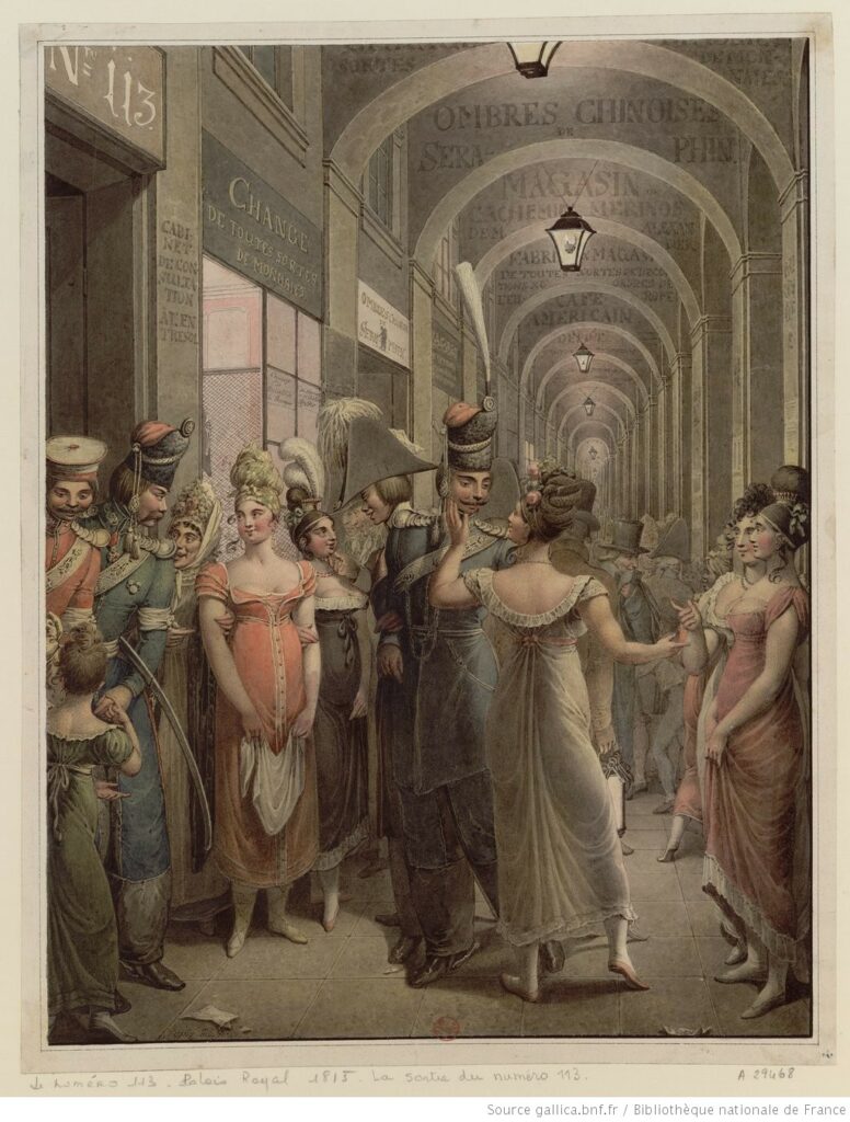 En 1815, les prostituées du Palais Royal illustrées par Georges Emmanuel Opiz.