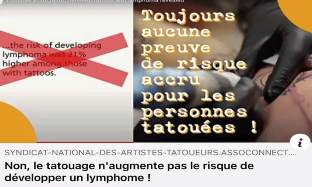 Le tatouage n’augmente pas le risque de développer un lymphome !